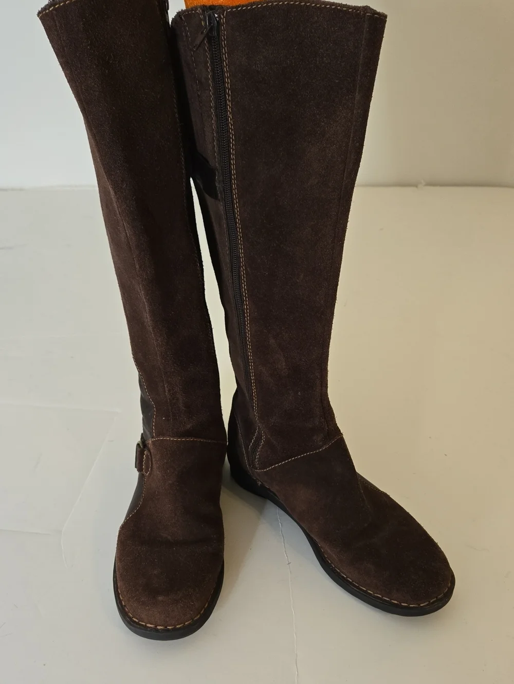 Clarks Women's Brown Suede Leather Knee High Riding Boots Size 9M 62816